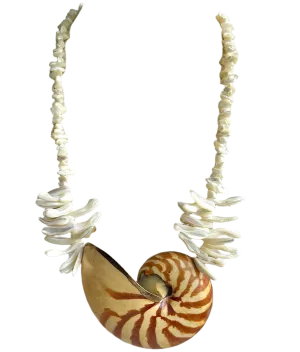 Fabulous Huge Nautilus Shell Statement Necklace