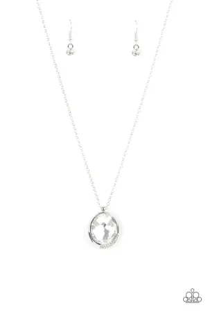 Fashion Finale - White (Rhinestone) Necklace