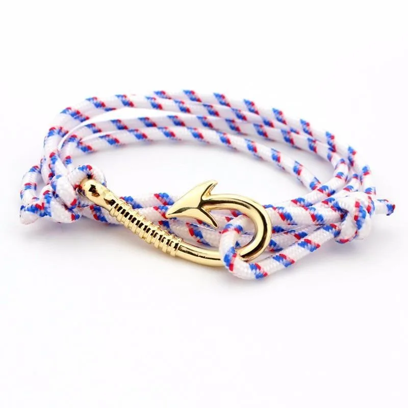 Fashion Hot Multilayer Rope Bracelet hope Anchor Sailor Anchor Bracelets  For Men and  Women Best Gift Hook Bracelet