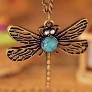Fashion Vintage Dragonfly Necklace for women fashion statement jewelry