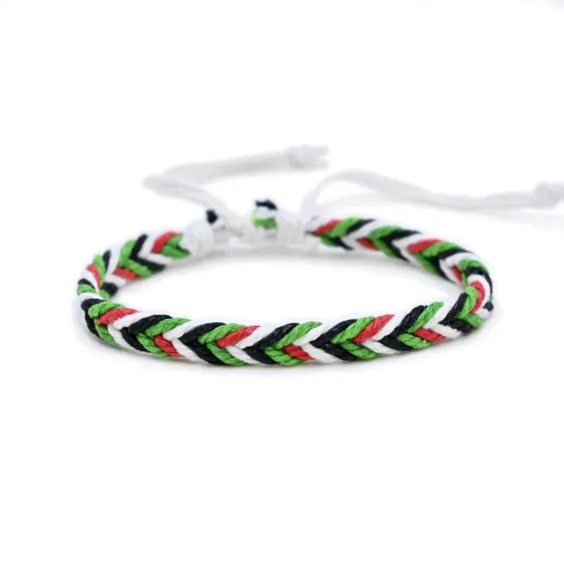 Fashion Weave Arabic Scarf Style Bracelet for Women Men Patterns Multicolor Hand Rope handband Ethnic Jewelry Gift