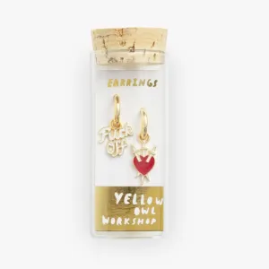 F*ck Off & Heart Hoop Earrings