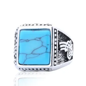 Fine Jewelry 925 Sterling Silver Turquoise Ring Gorgeous Lord Of The Rings For Men New Fashion Engagement Ring