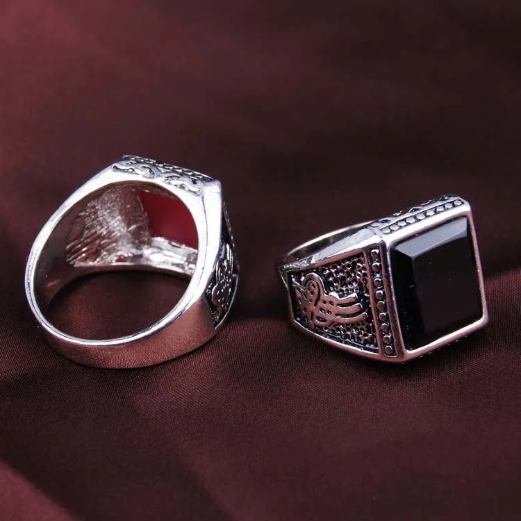 Fine Jewelry 925 Sterling Silver Turquoise Ring Gorgeous Lord Of The Rings For Men New Fashion Engagement Ring