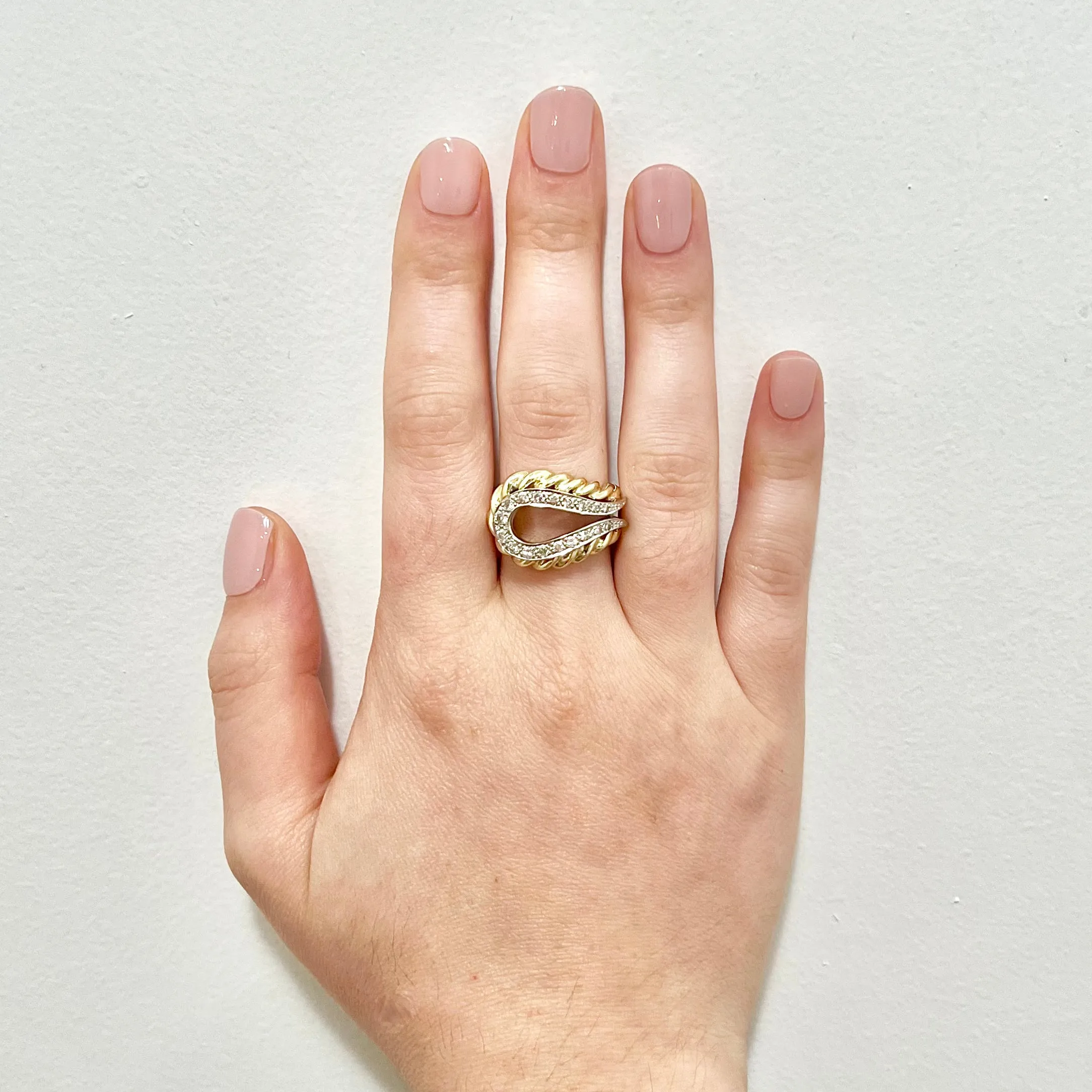 Fine Vintage 14 Karat Gold 0.40 Carat Diamond Cocktail Ring