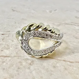 Fine Vintage 14 Karat Gold 0.40 Carat Diamond Cocktail Ring