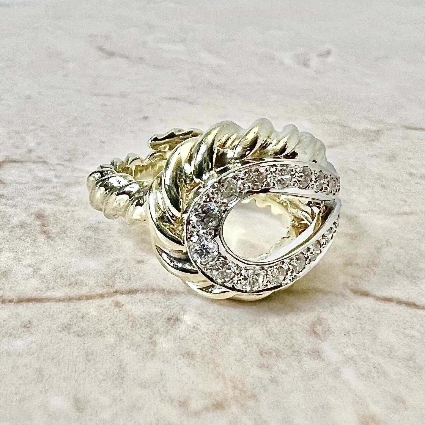 Fine Vintage 14 Karat Gold 0.40 Carat Diamond Cocktail Ring