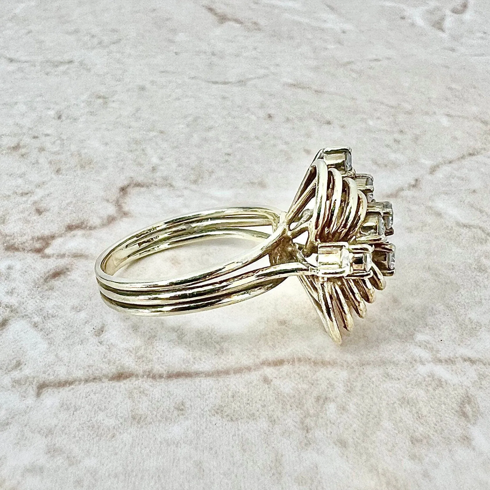 Fine Vintage 14 Karat Yellow Gold 0.51 Carat Diamond Statement Ring