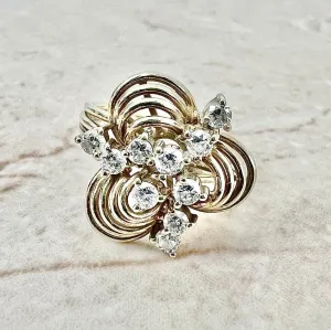 Fine Vintage 14 Karat Yellow Gold 0.51 Carat Diamond Statement Ring