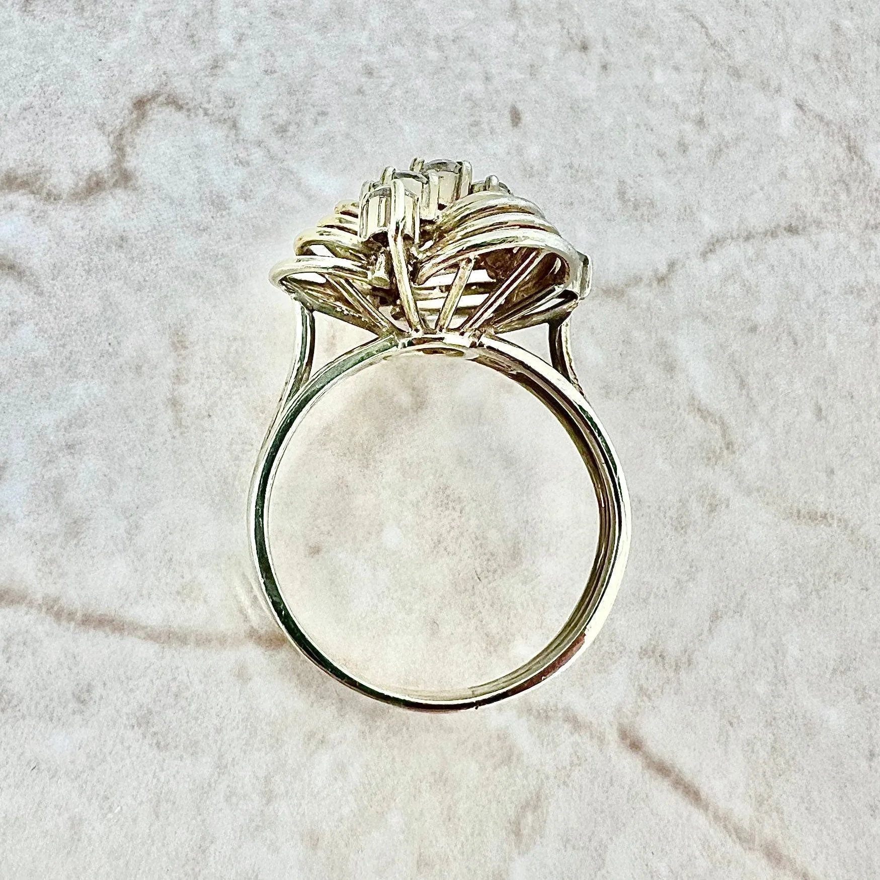 Fine Vintage 14 Karat Yellow Gold 0.51 Carat Diamond Statement Ring
