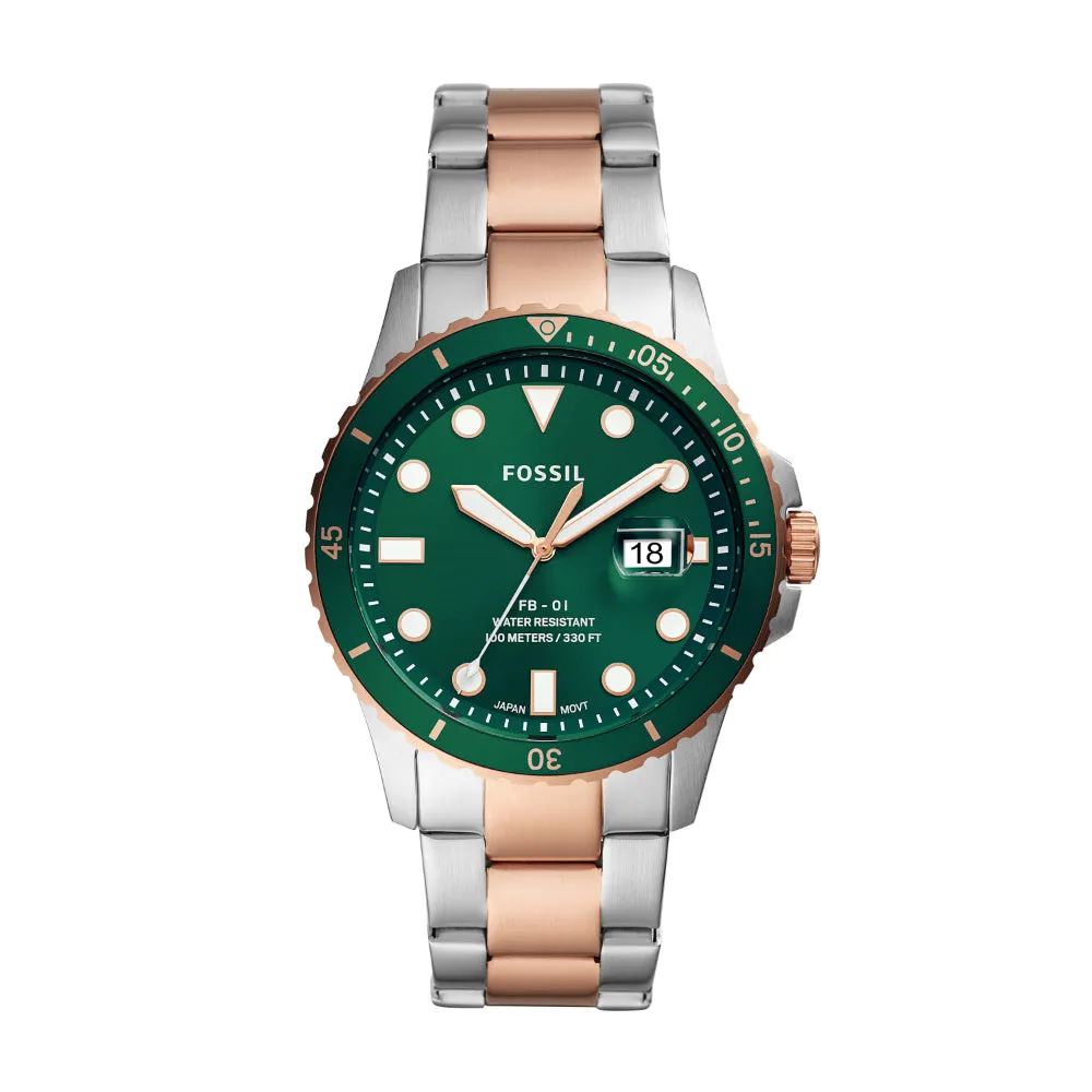 Fossil FB-01 Three-Hand Date Two-Tone Stainless Steel  Men's Watch