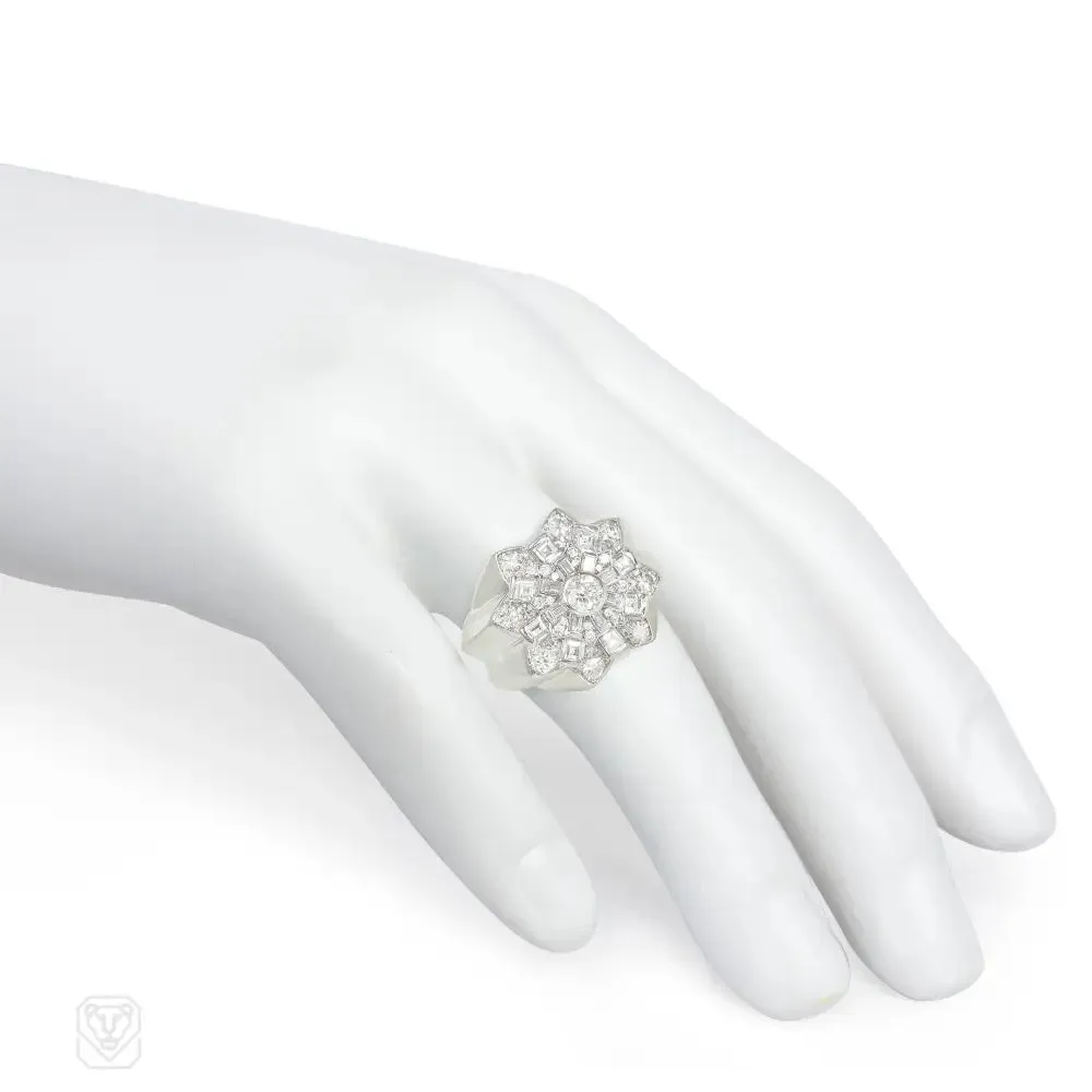French Retro star-shaped diamond cocktail ring