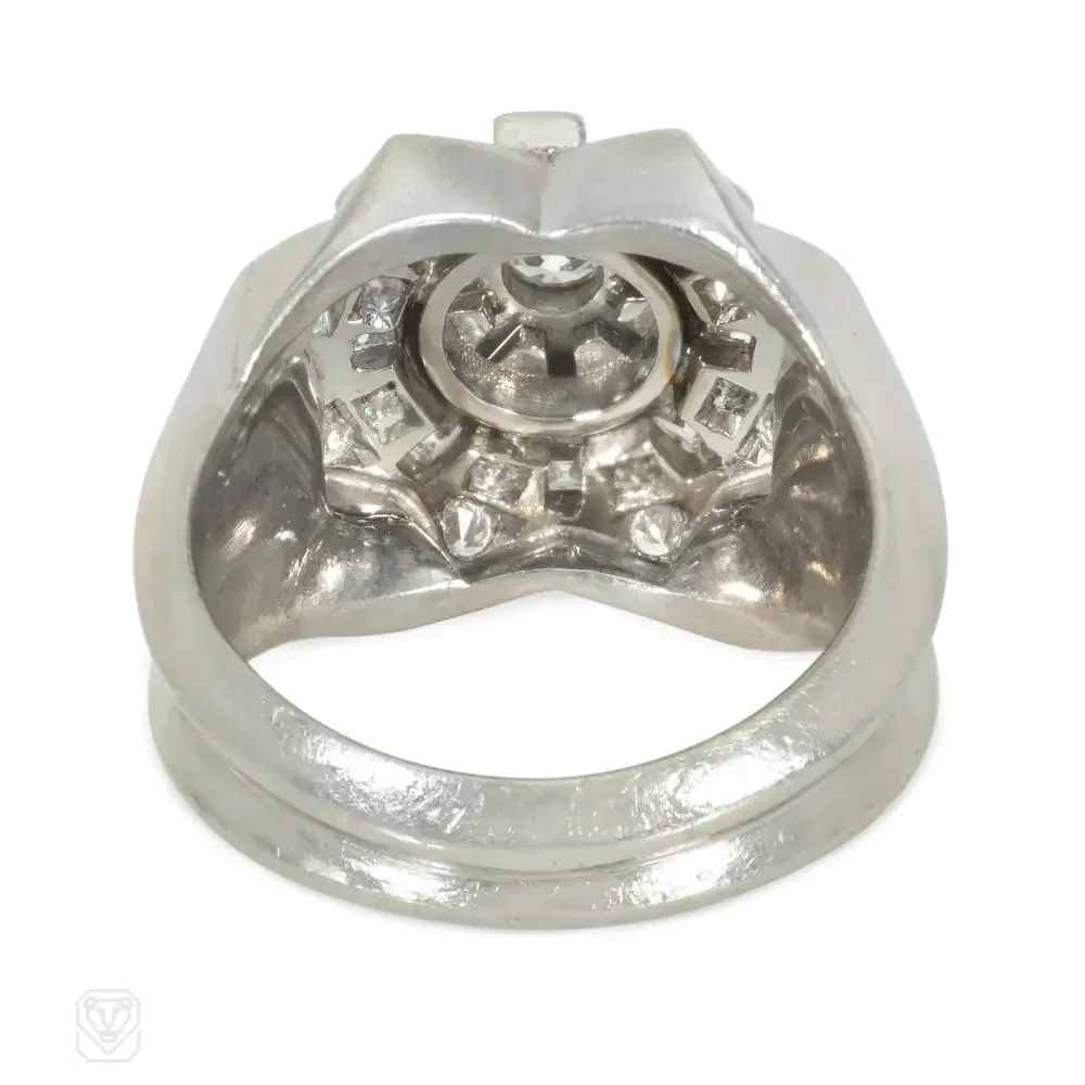 French Retro star-shaped diamond cocktail ring