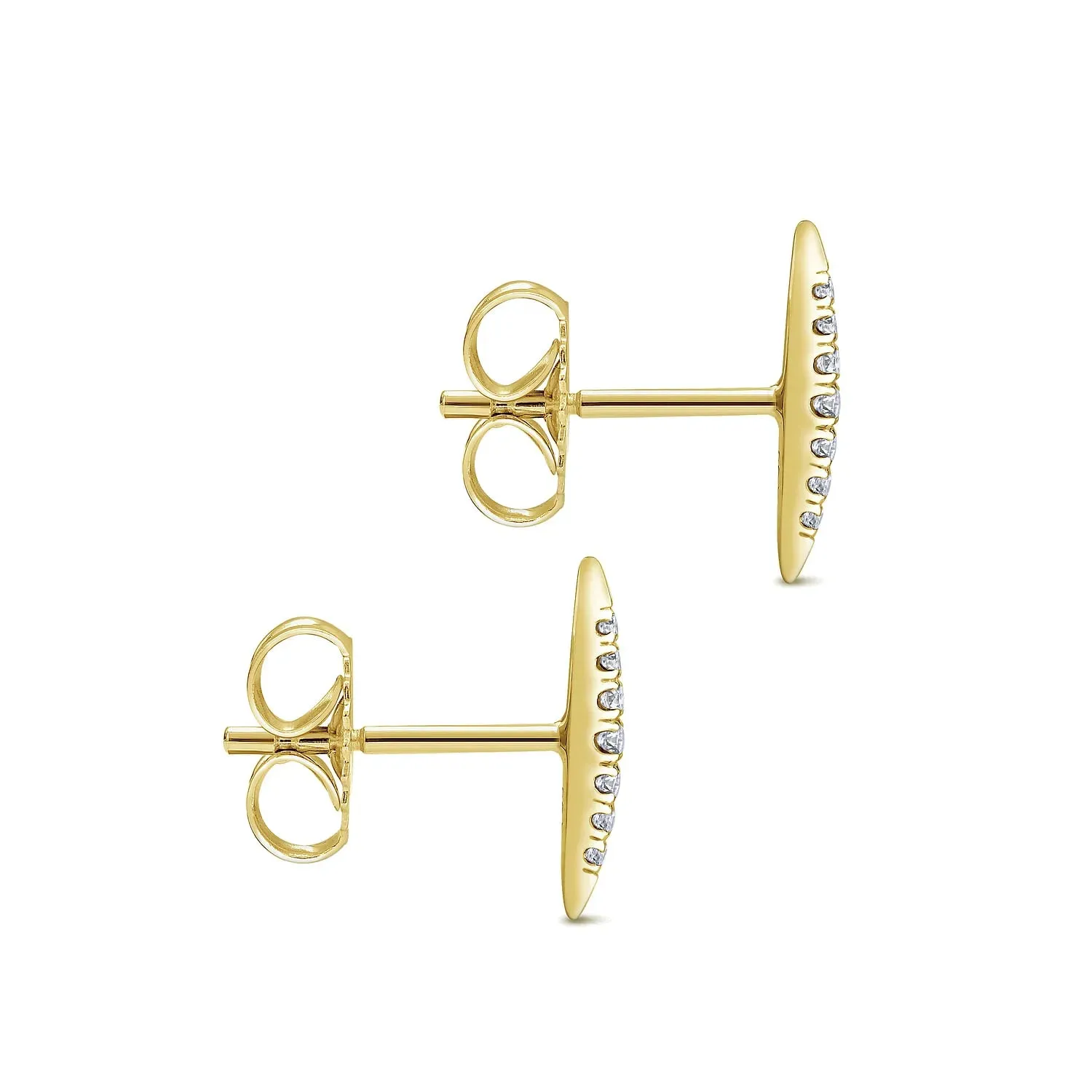 Gabriel & Co. Fashion 14k Yellow Gold Pavé Diamond Spiked Stud Earrings
