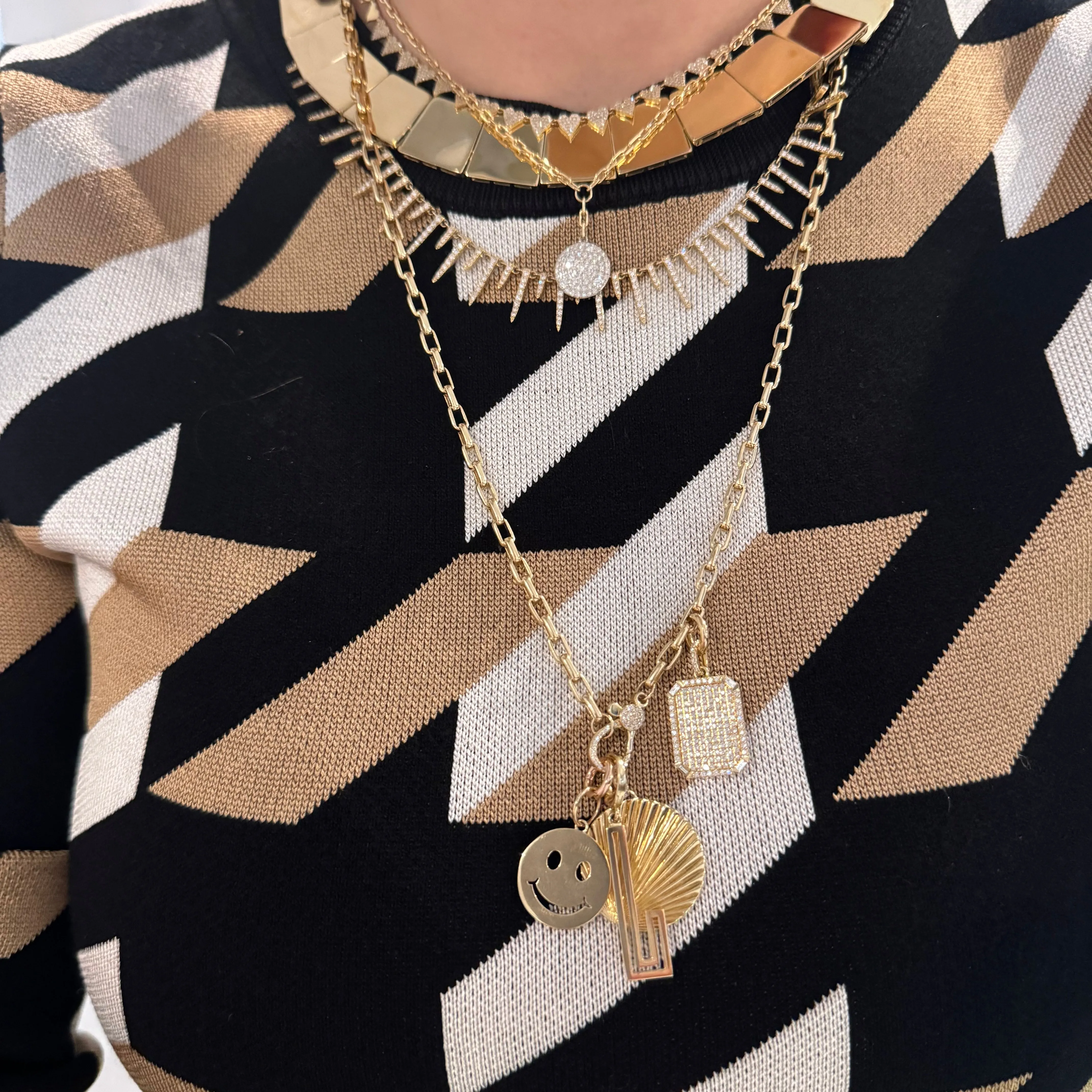 Gilded Gold Square Collar Necklace