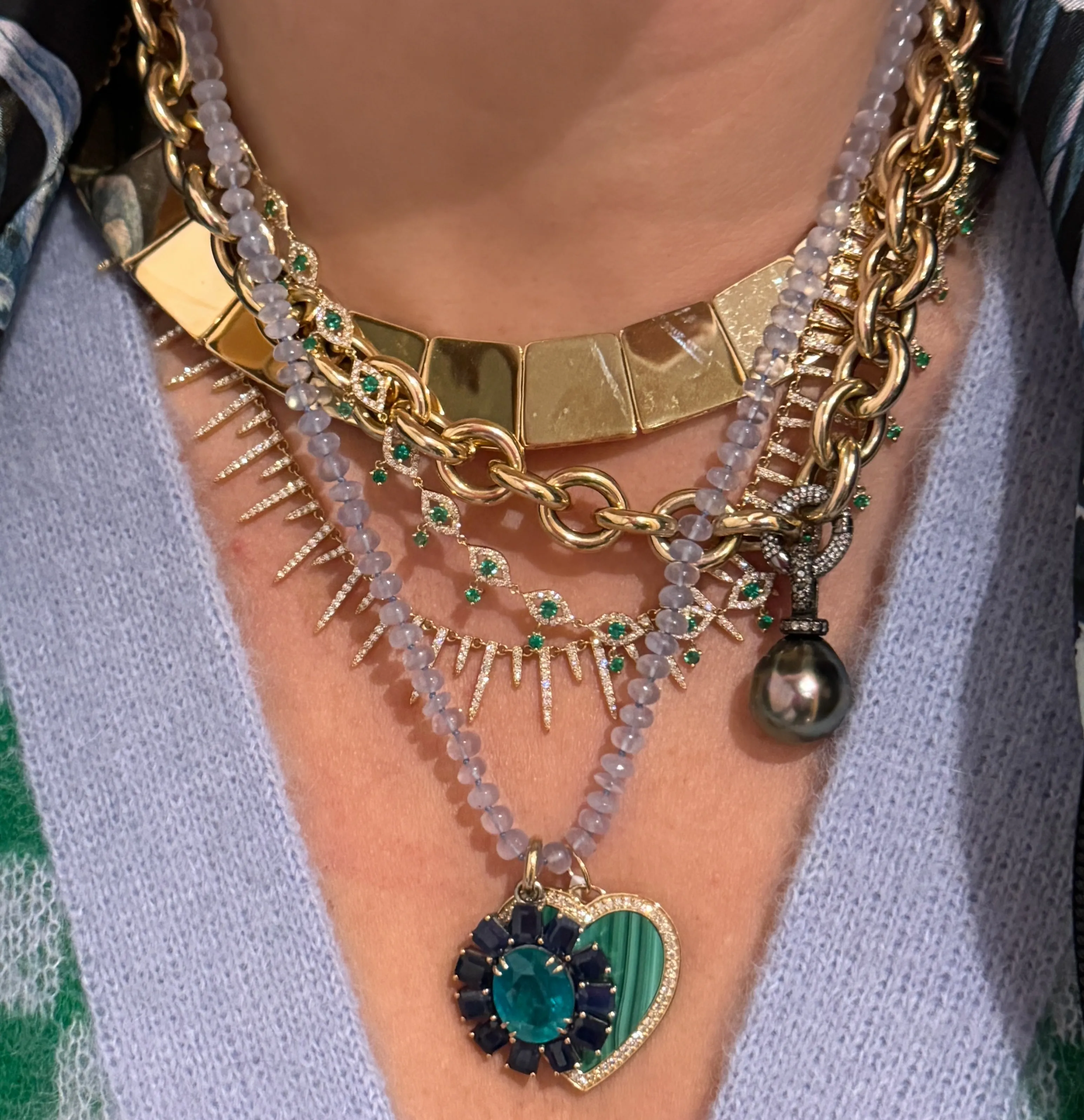 Gilded Gold Square Collar Necklace