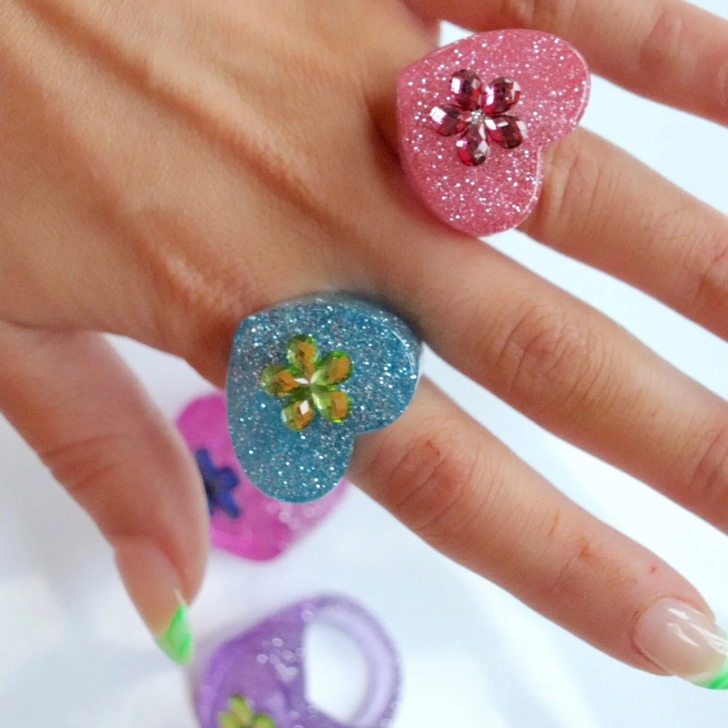 Glitter Girl Heart Ring