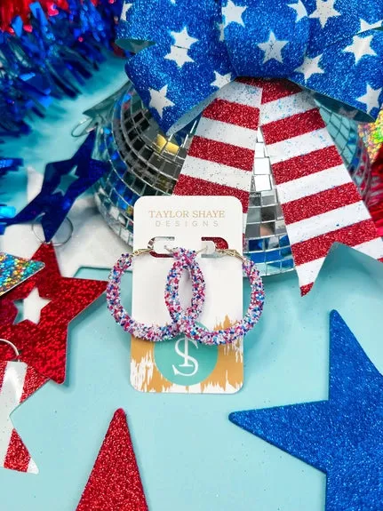 Glitter Hinge Hoops
