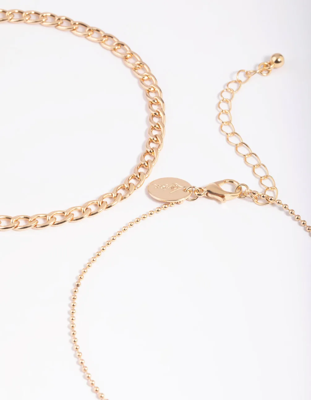 Gold Ball Chain Anklet Set