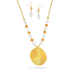 GOLD CLEAR AND YELLOW BEADS  NECKLACES #HNN E85719 YGBR