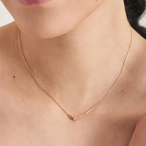 GOLD ORB ROSE QUARTZ PENDENT NECKLACE