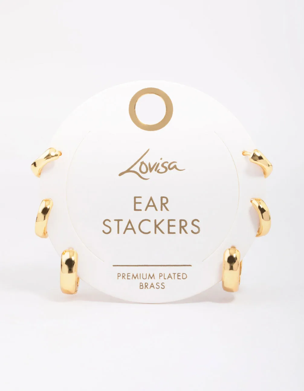 Gold Plated Brass Graduating Hoop Earring 3-Pack