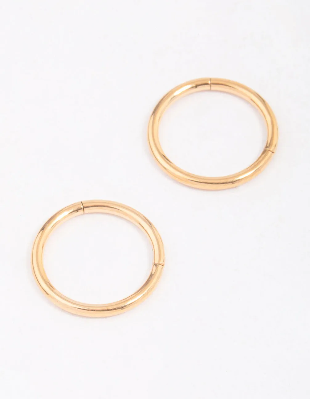 Gold Plated Surgical Steel Sleeper Hoop Earrings 10mm