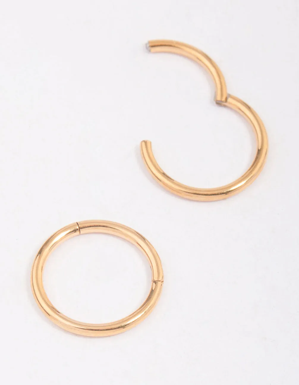 Gold Plated Surgical Steel Sleeper Hoop Earrings 10mm