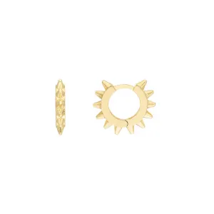Gold Spike Huggie Hoop Earrings