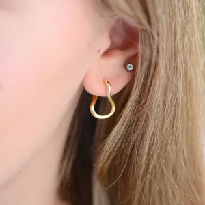 Gold Wave Hoop Earrings