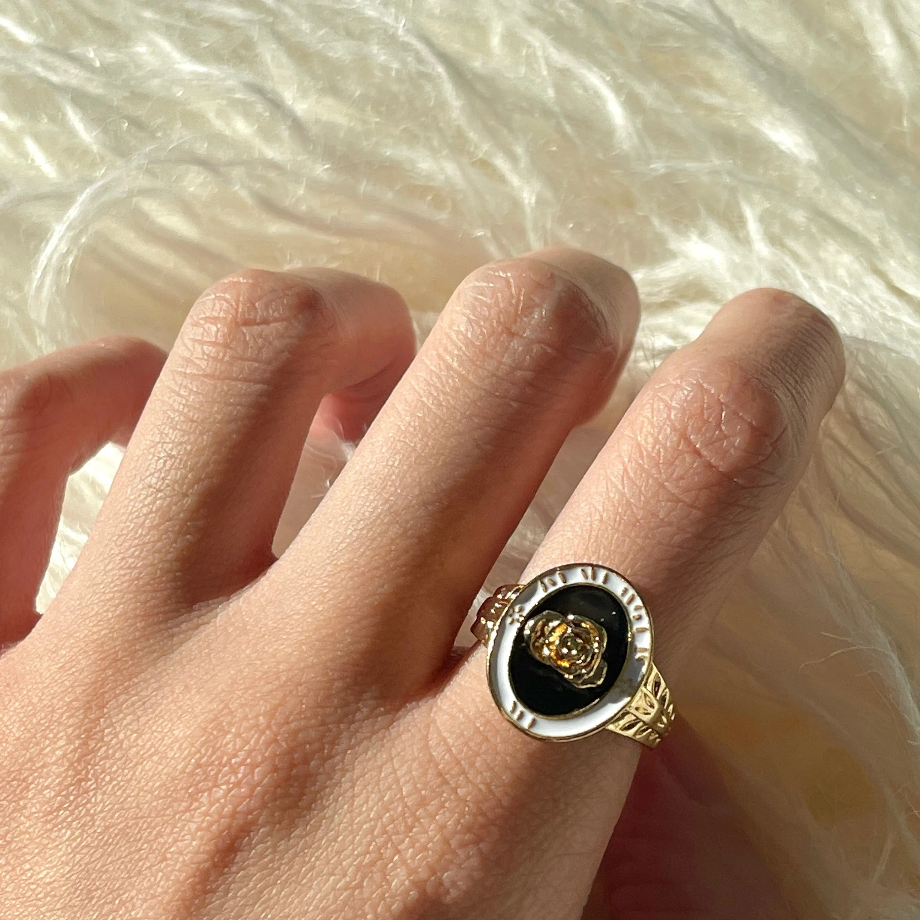 Gothic black signet ring
