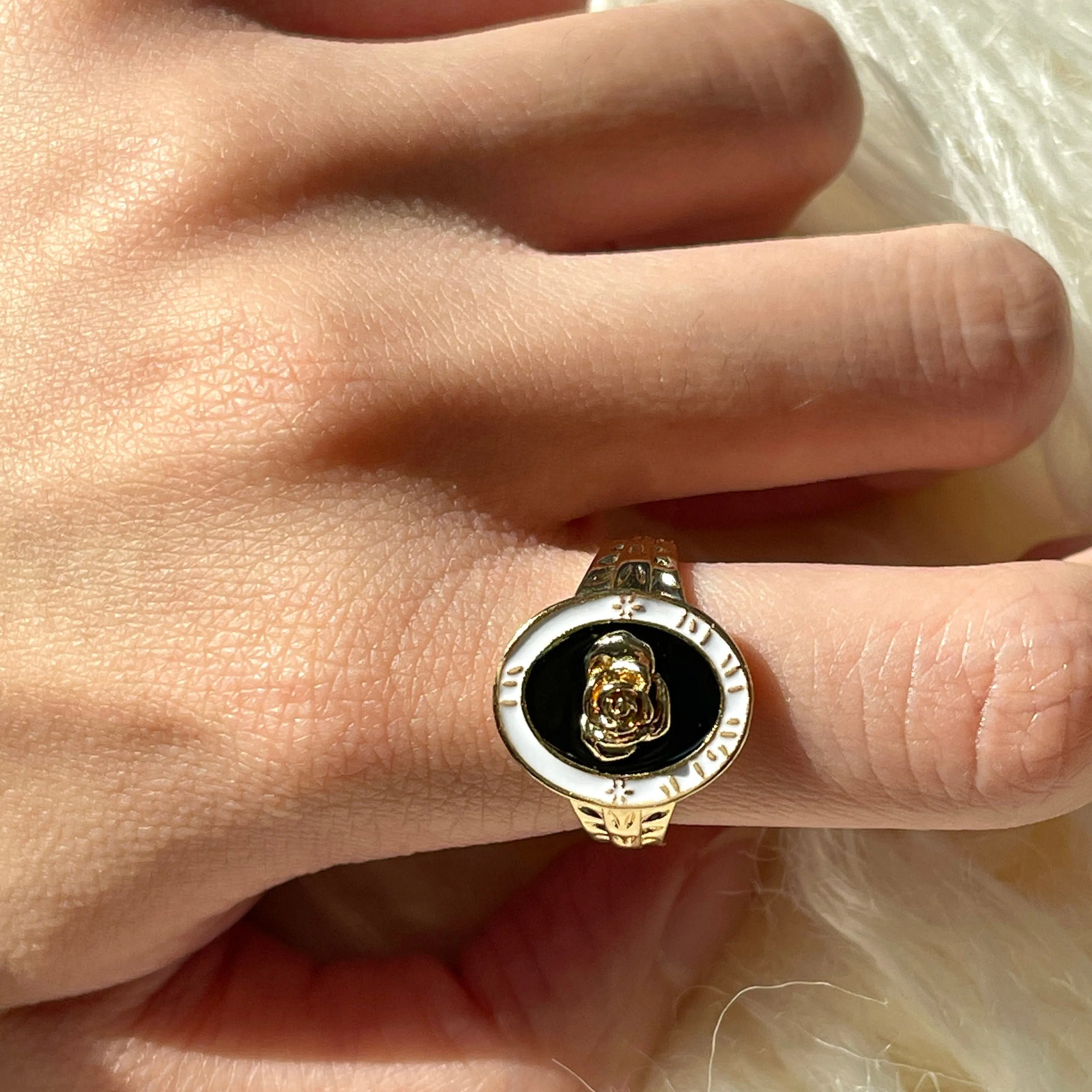 Gothic black signet ring