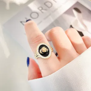 Gothic black signet ring