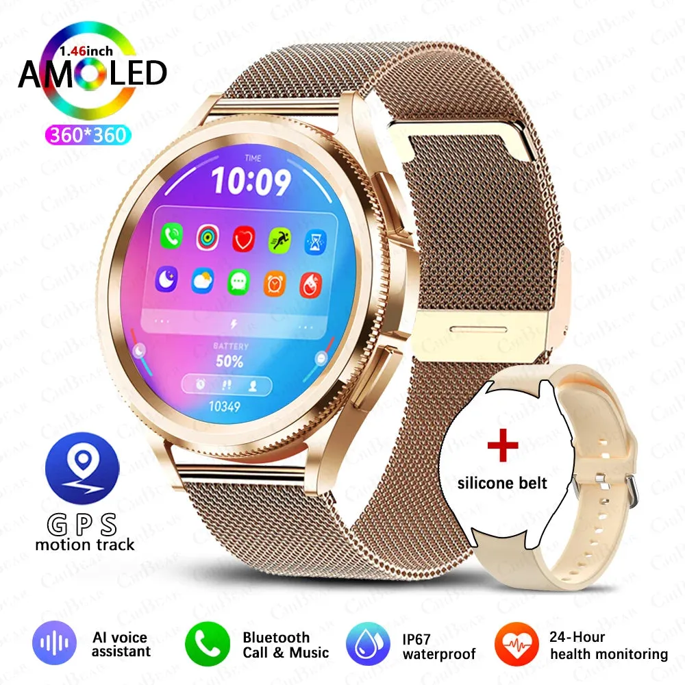 GPS Sports Smartwatch Men 1.43 Inch AMOLED HD Screen GPS Fitness Tracker Health Monitoring Waterproof Bluetooth Call Smart Watch
