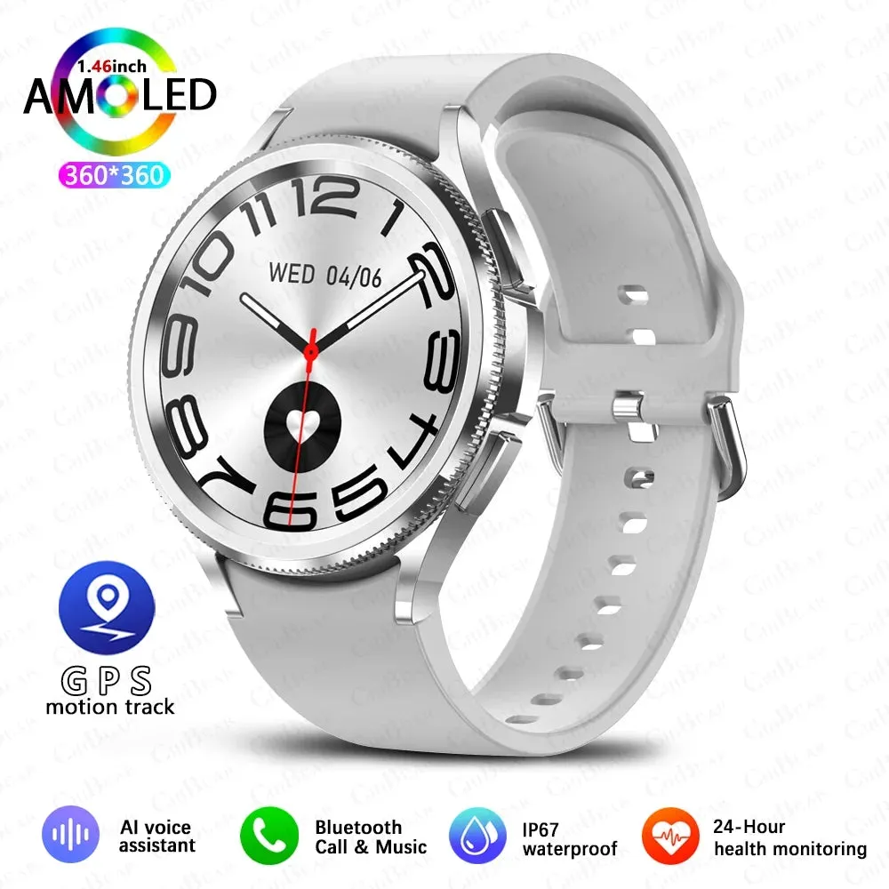 GPS Sports Smartwatch Men 1.43 Inch AMOLED HD Screen GPS Fitness Tracker Health Monitoring Waterproof Bluetooth Call Smart Watch
