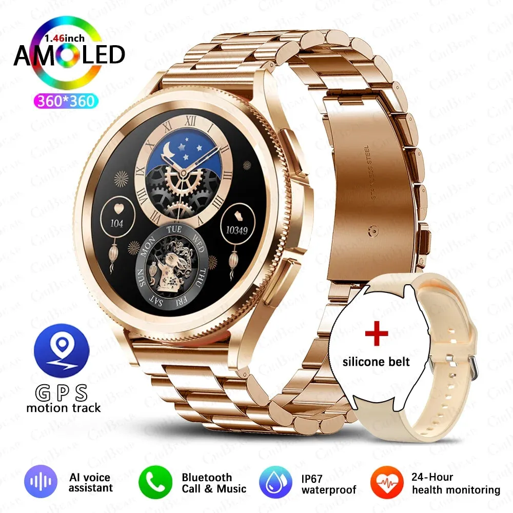 GPS Sports Smartwatch Men 1.43 Inch AMOLED HD Screen GPS Fitness Tracker Health Monitoring Waterproof Bluetooth Call Smart Watch