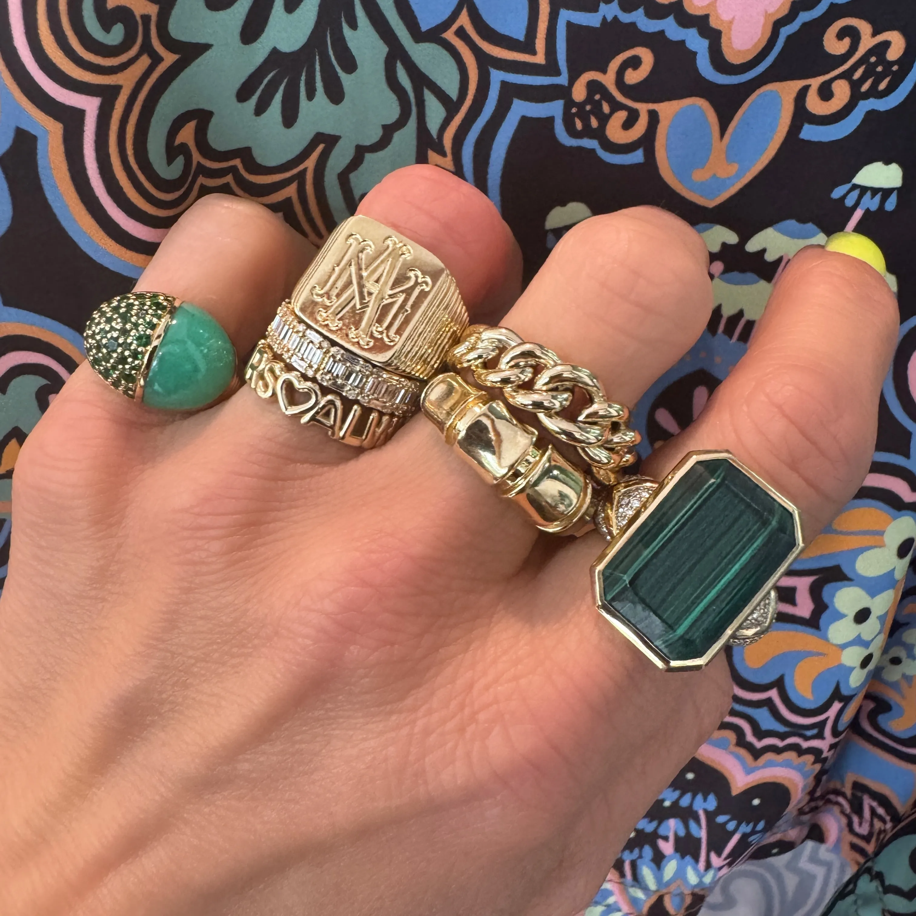 Graduated Gold Bamboo Stacking Ring