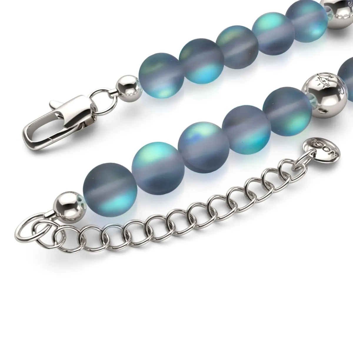 Grey | Silver | Mermaid Glass Statement Necklace