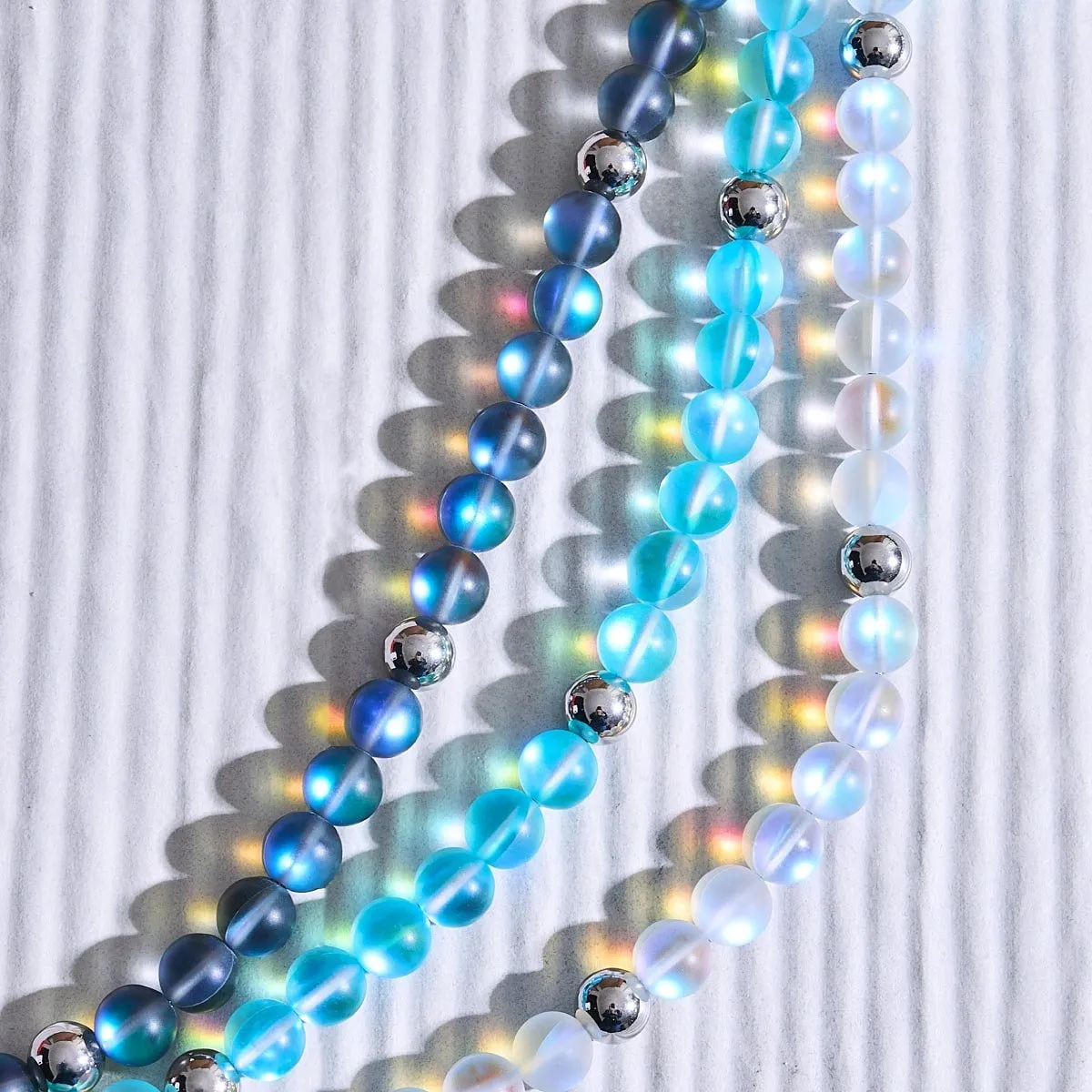 Grey | Silver | Mermaid Glass Statement Necklace