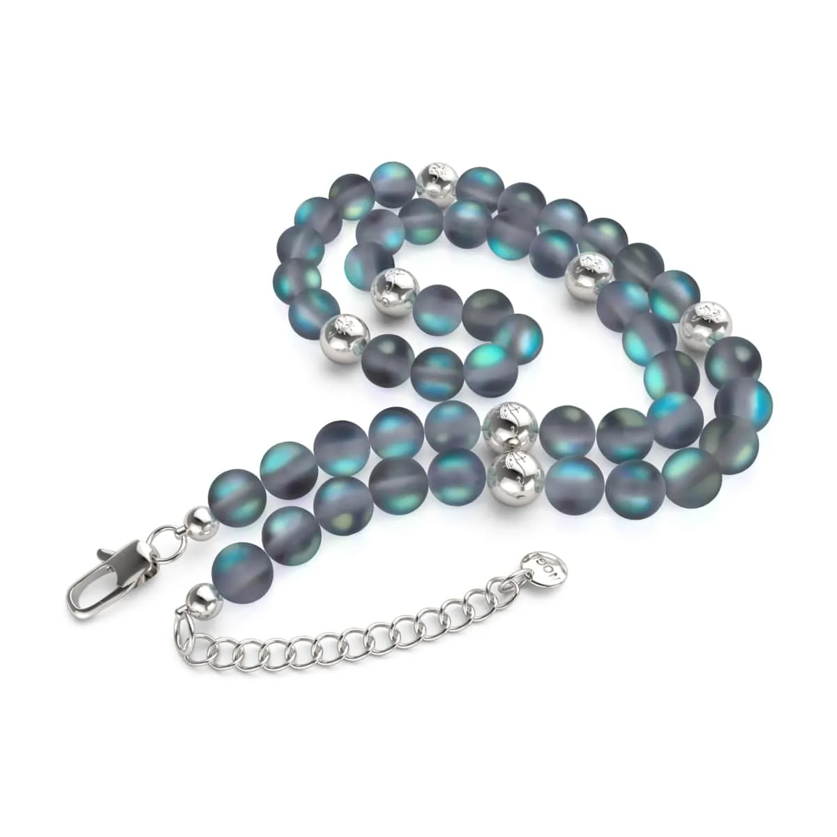 Grey | Silver | Mermaid Glass Statement Necklace