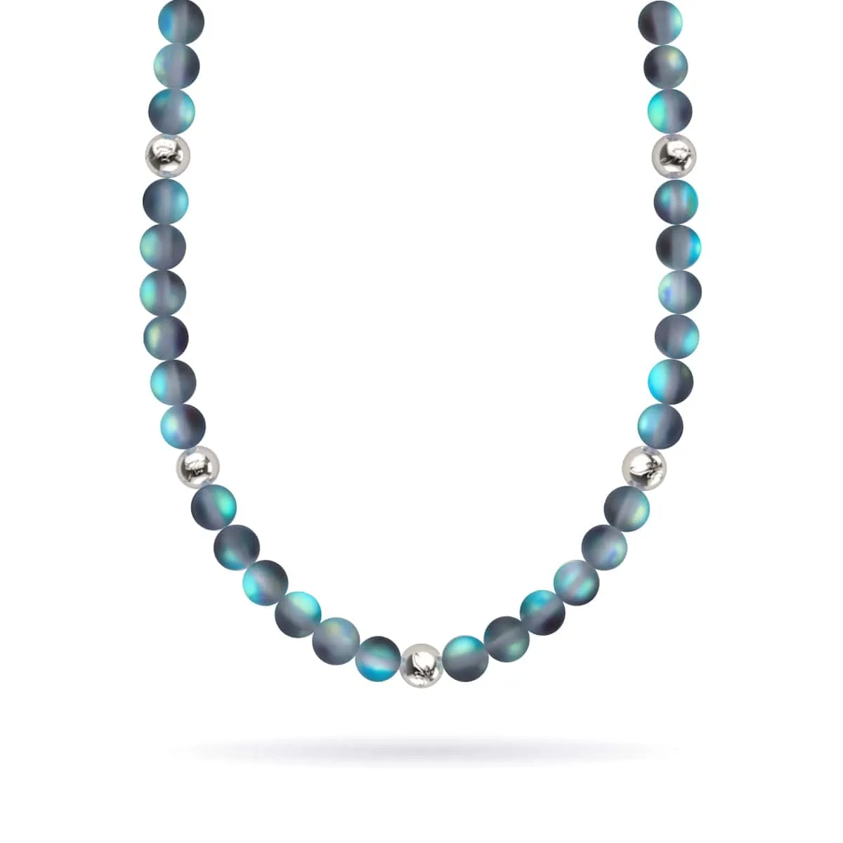 Grey | Silver | Mermaid Glass Statement Necklace