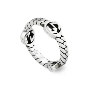 Gucci Silver Three Interlocking G Ring