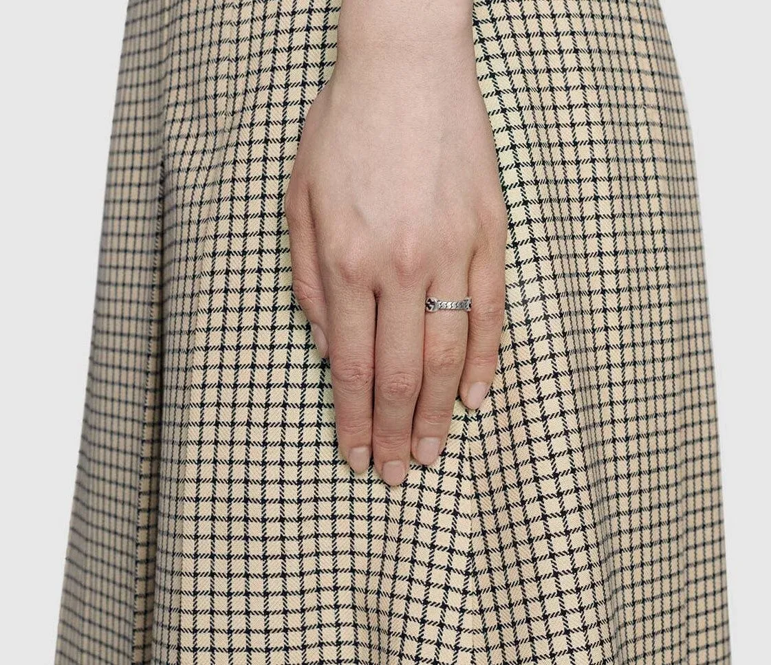 Gucci Silver Three Interlocking G Ring