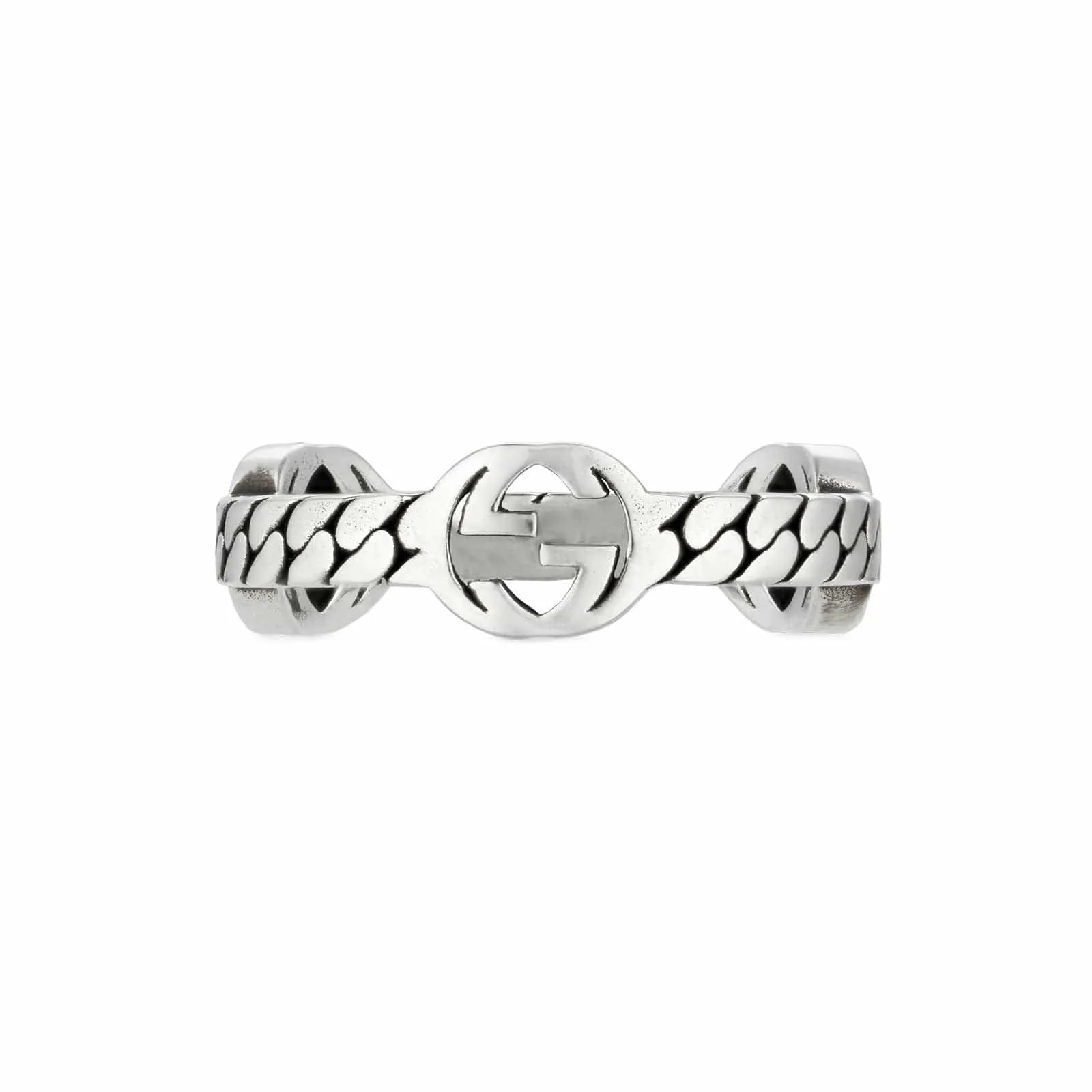 Gucci Silver Three Interlocking G Ring
