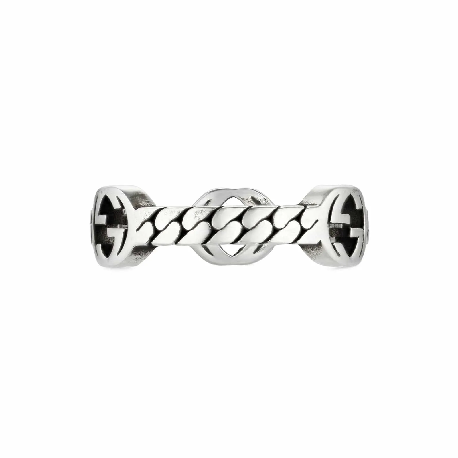 Gucci Silver Three Interlocking G Ring
