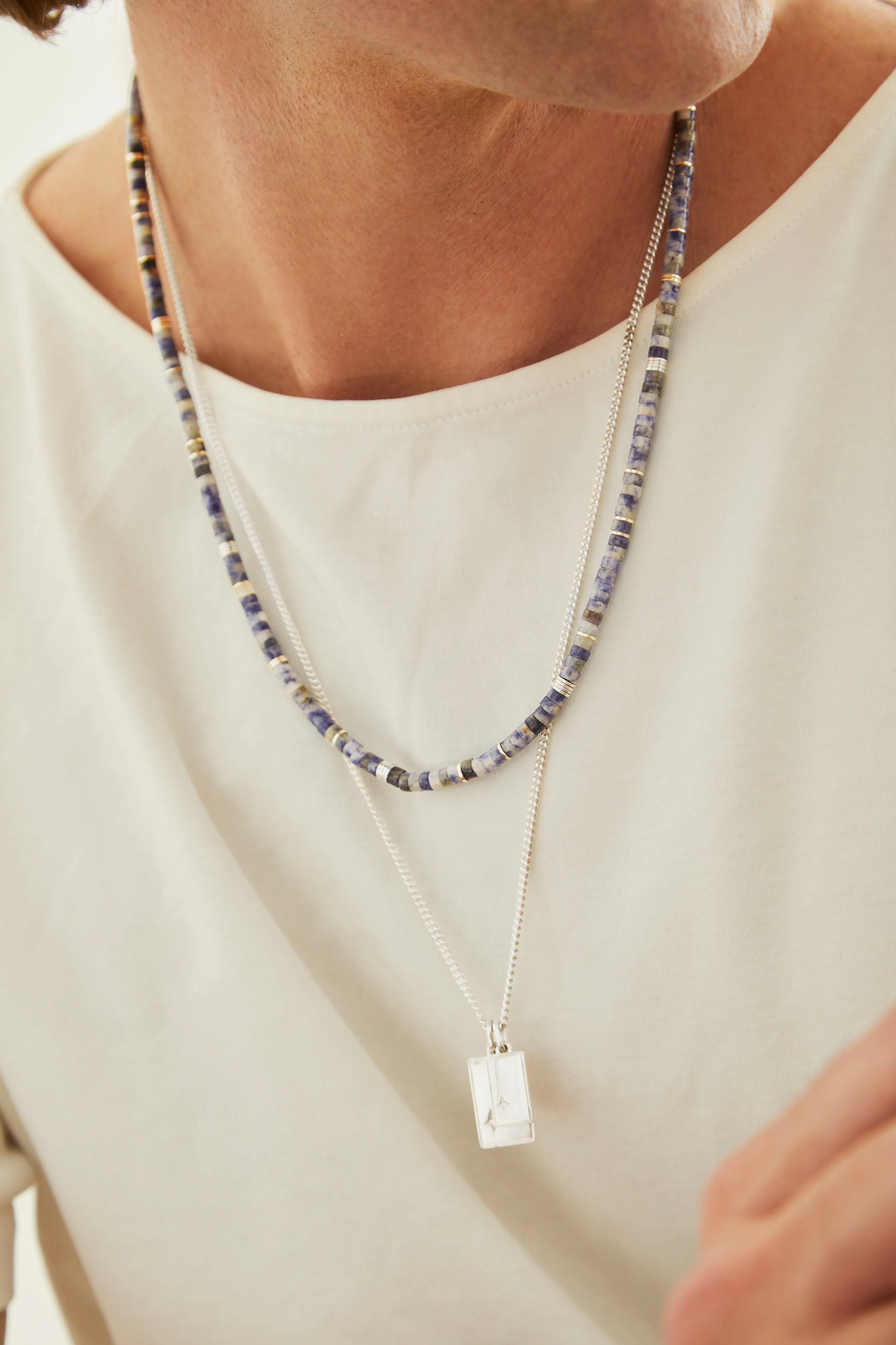 Gudo Rectangle Necklace | Sterling Silver