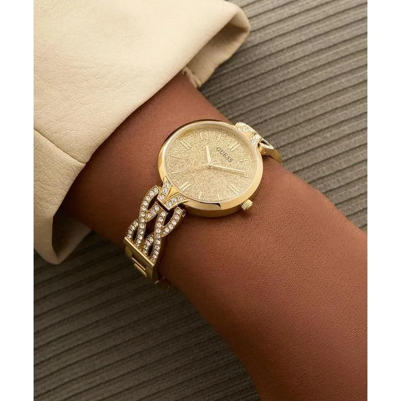 Guess Ladies Gold Tone Analog Watch