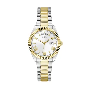 Guess Luna Two-tone Stainless Steel Silver Dial Quartz Watch for Ladies - GW0308L6