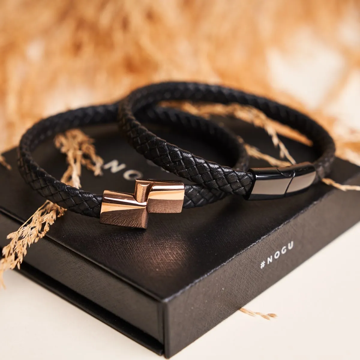 Gunmetal | Infinity Braid | Mini Leather Bracelet