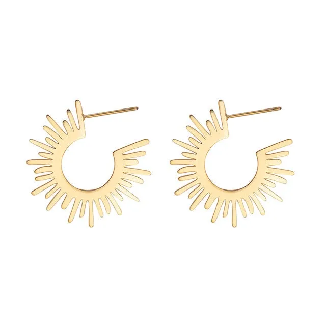 Half Circle Spiked Earrings